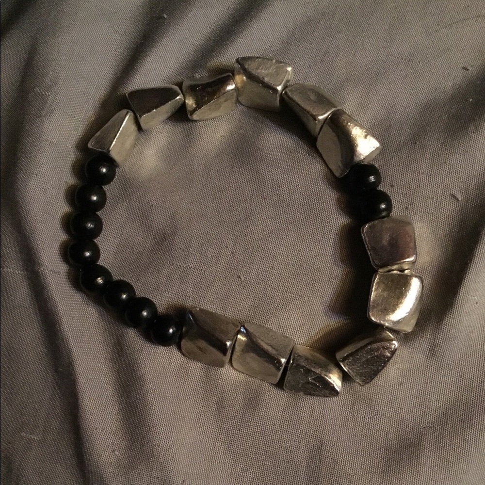 Handmade Black & Silver Bracelet.